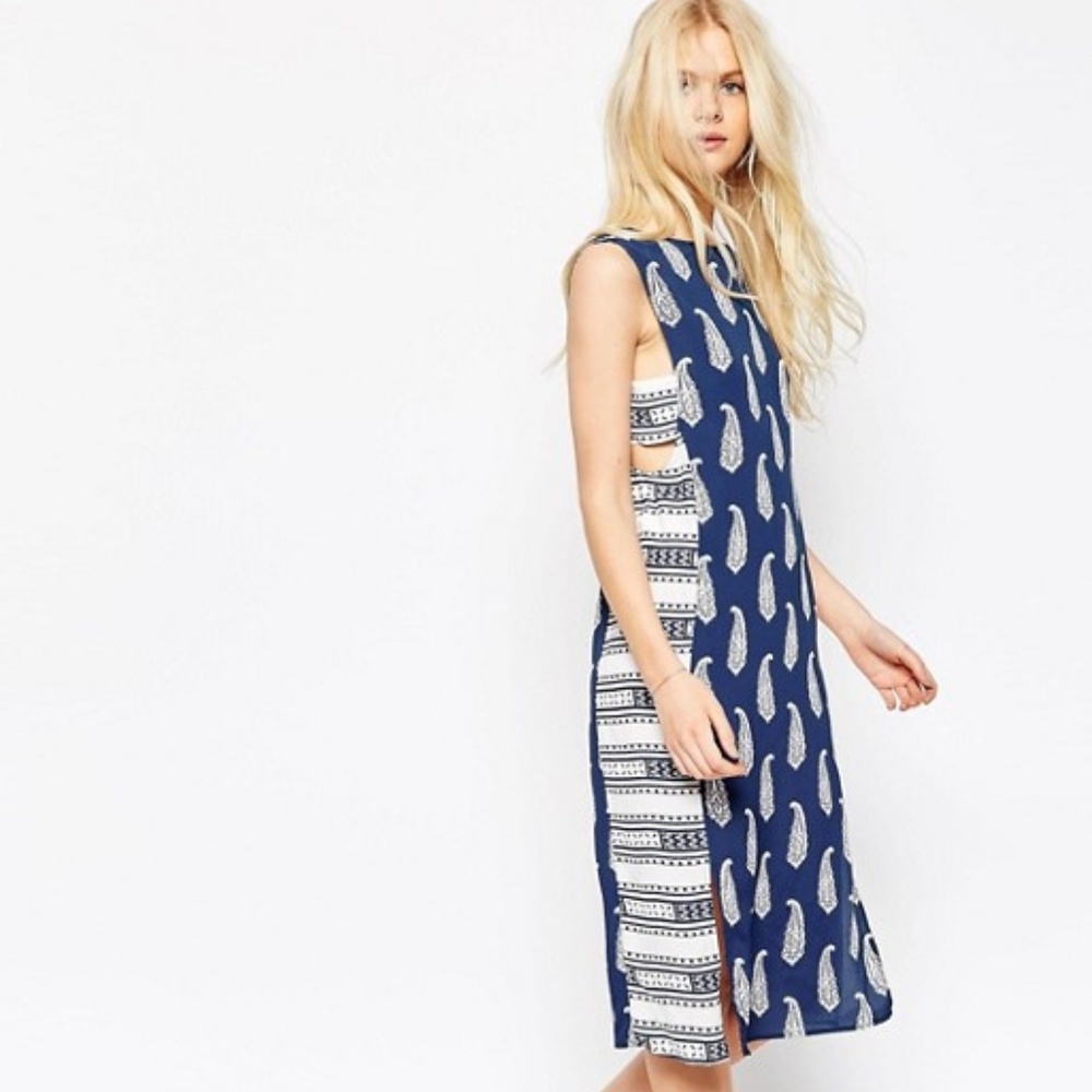 NWT ASOS PETITE Midi Sundress in Mixed Print 0